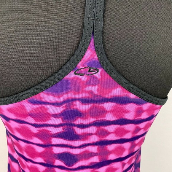 C9 By Champion S Pink Purple Black Patterned Built In Bra Activewear Tank - Picture 7 of 10